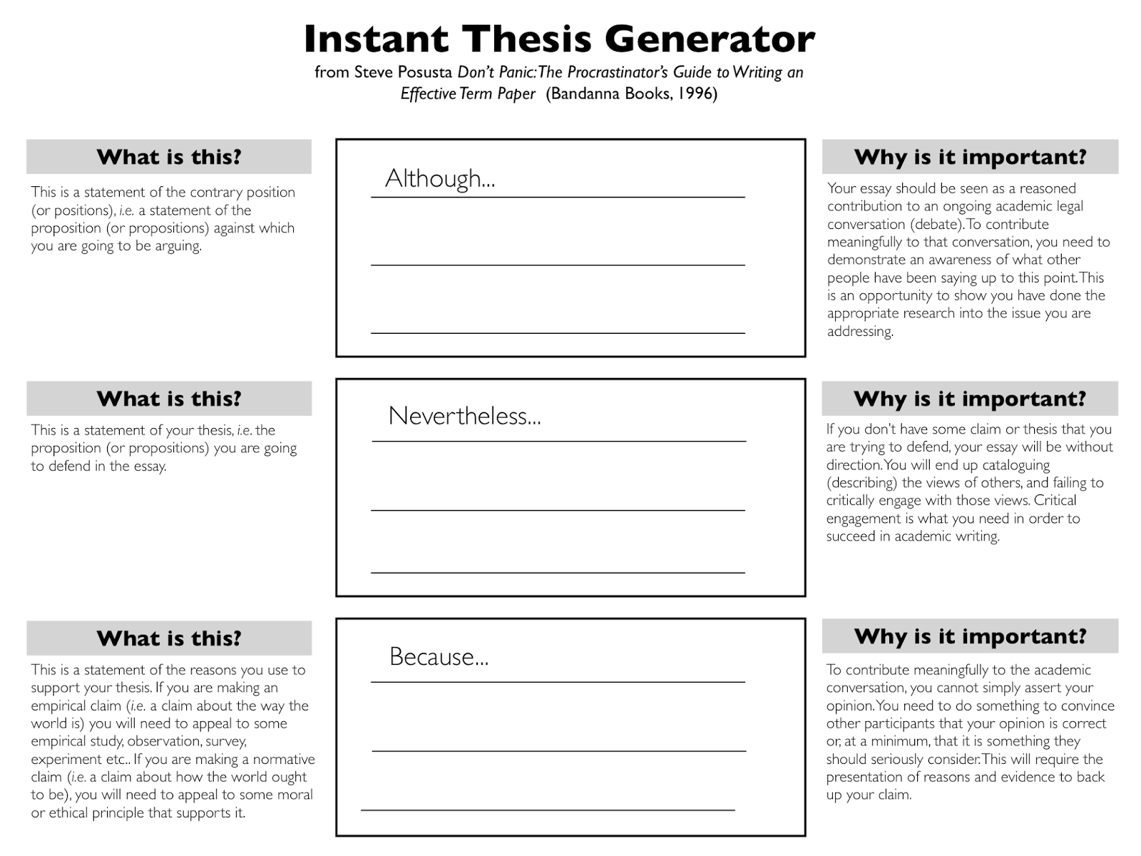 thesis statement maker for a research paper
